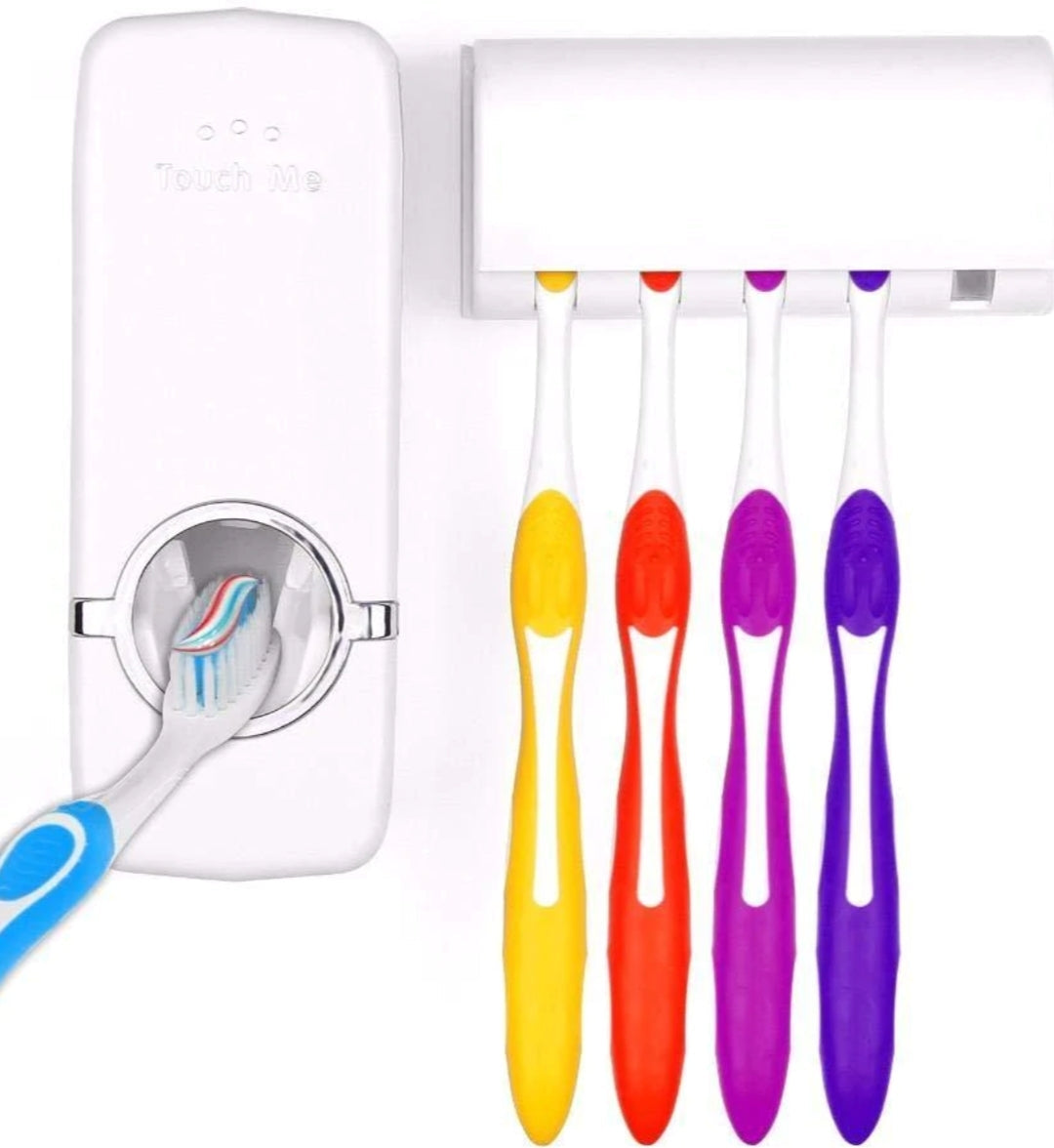 Automatic Toothpaste Dispenser with Toothbrush Holder